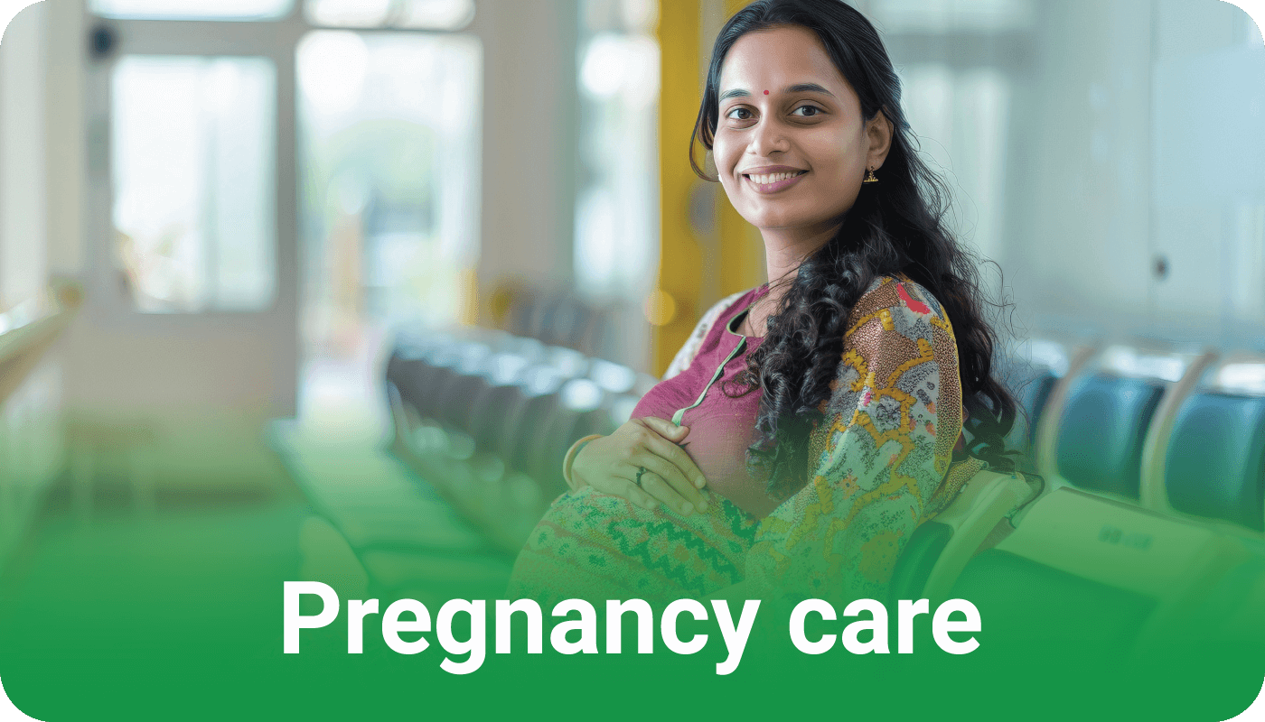 Woman receiving a health checkup from a doctor for pregnancy care
