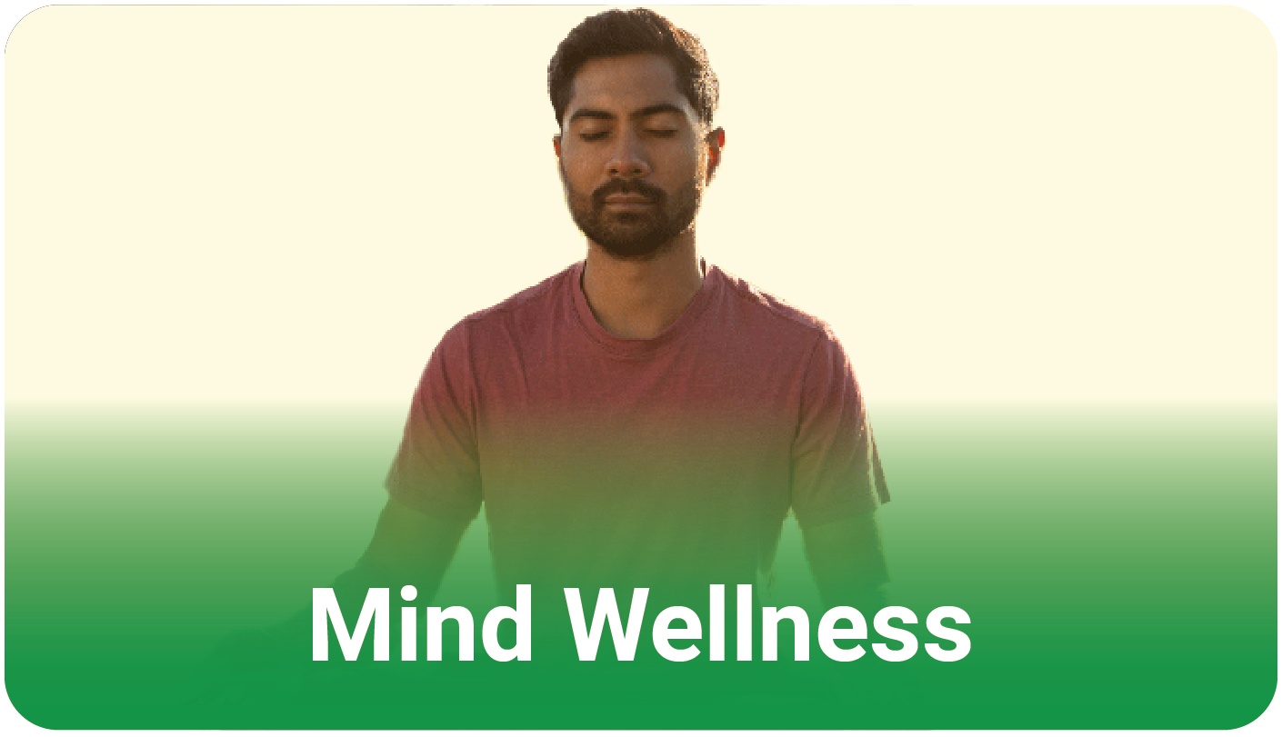 Person practicing meditation for mind wellness and stress relief.